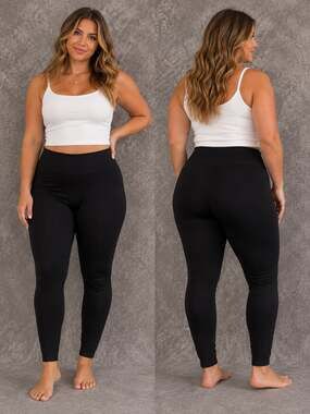 Unbranded Women's High-Waisted Black Leggings Size L-XL